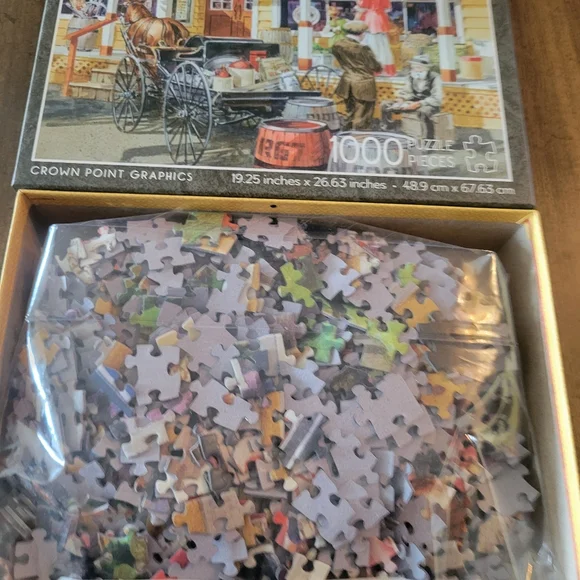 Gibson Grandma's Treat and Community Puzzle Set - Blue and Brown 2 1000 Piece - Picture 8 of 8